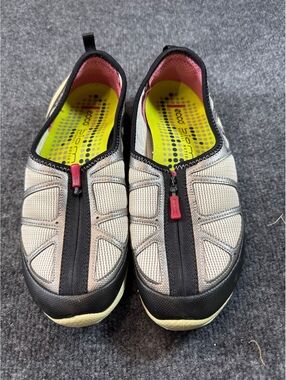 ECCO Womens EU 37 Zip Front Walking Shoes Beige Black Pink Outdoor